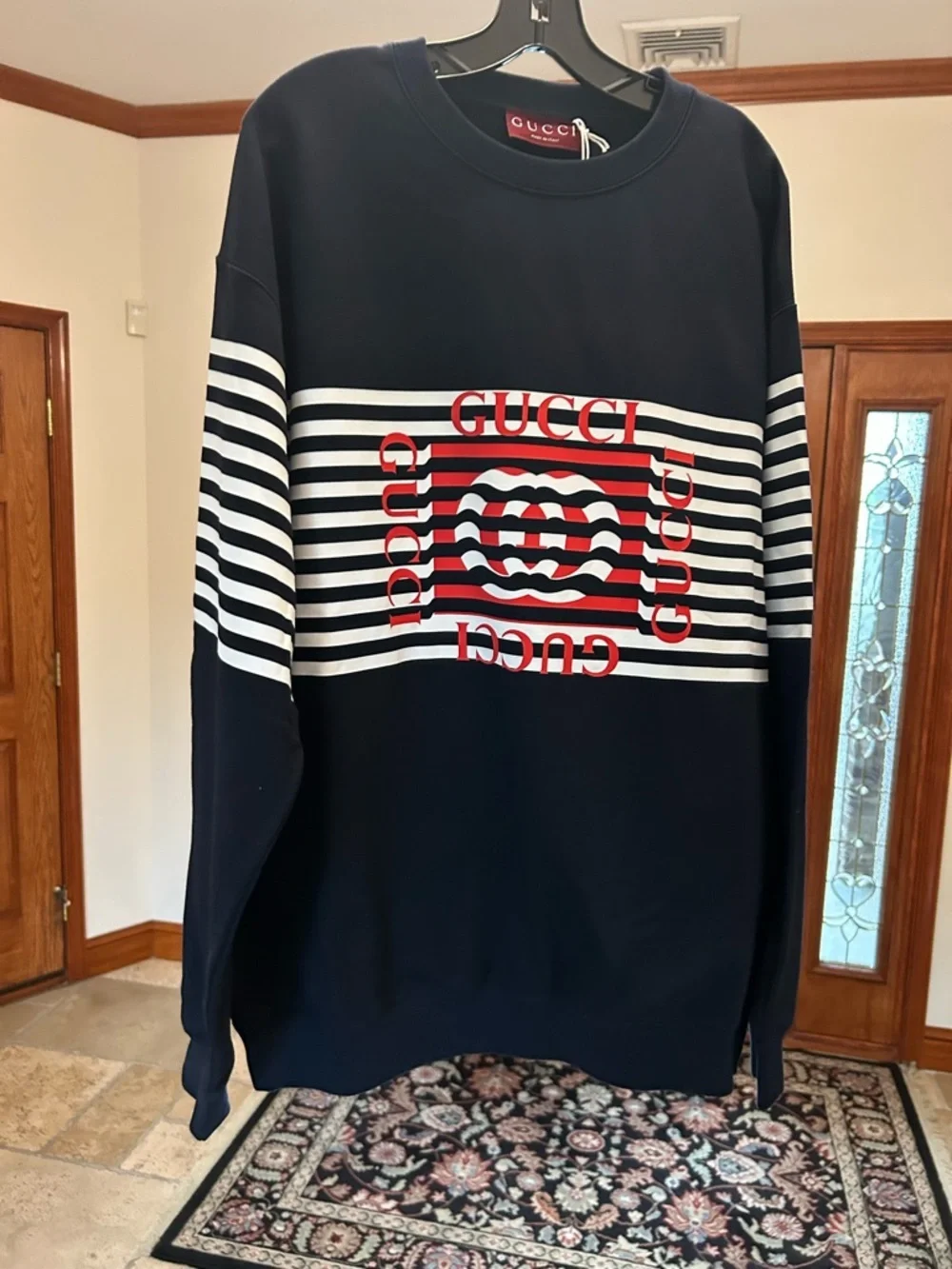 Men's Gucci logo print 100% cotton sweatshirt size XXL made in Italy